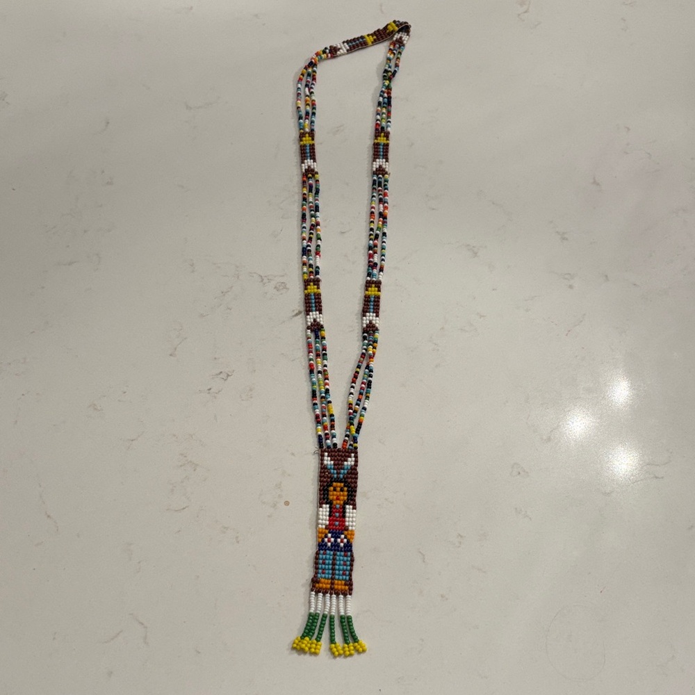 Colorful Beaded Necklace with Tassels